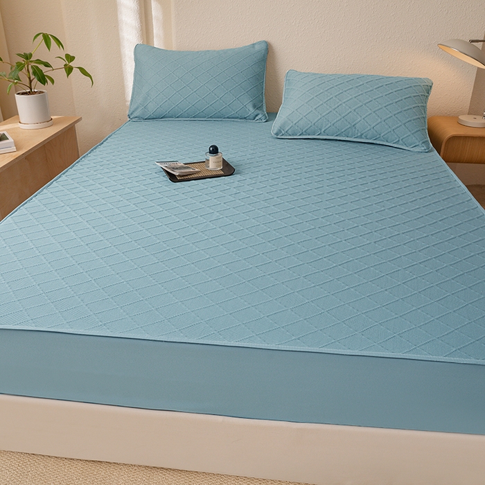 91家纺网 家纺一手货源 找家纺 大元 2025新款A类零压云棉空气层夹棉床笠单品床笠床笠单件 蓝