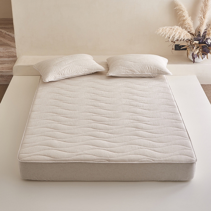 91家纺网 家纺一手货源 找家纺 （总）良品汇馆 2025新款【棉立方夹棉床笠】棉麻床笠良品夹棉床垫保护套学生民宿A类宿舍可机洗床笠