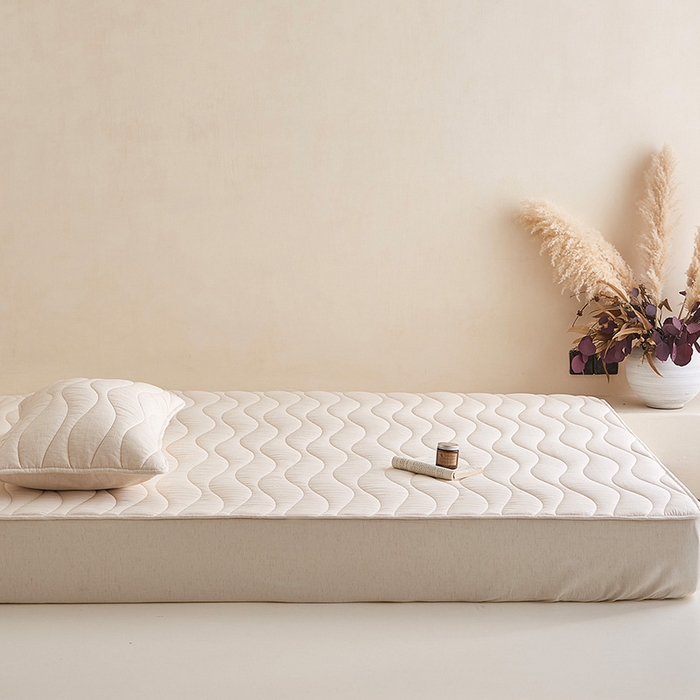 91家纺网 家纺一手货源 找家纺 （总）良品汇馆 2025新款【棉立方夹棉床笠】棉麻床笠良品夹棉床垫保护套学生民宿A类宿舍可机洗床笠