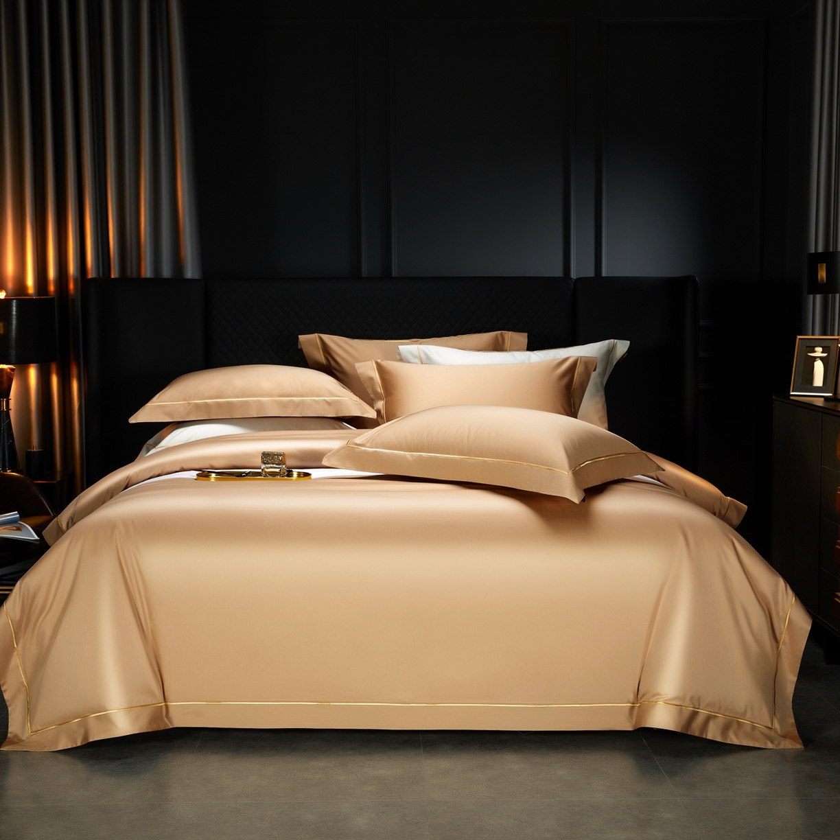 91家纺网 家纺一手货源 找家纺 （总）米多多 2025新款CR天雪工艺100支长绒棉纯棉刺绣宽边四件套