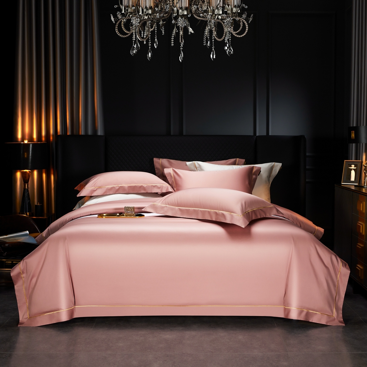 91家纺网 家纺一手货源 找家纺 （总）米多多 2025新款CR天雪工艺100支长绒棉纯棉刺绣宽边四件套