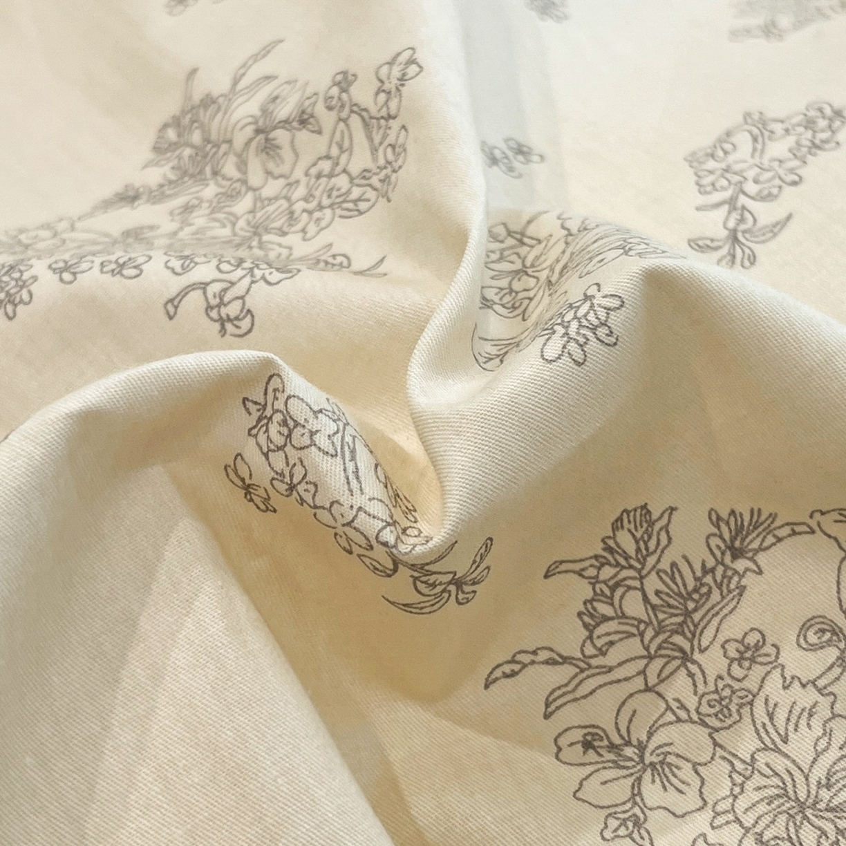 91家纺网 家纺一手货源 找家纺 花海 2025年秋冬色系 复古小碎花 韩式碎花小清新碎花全棉纯棉四件套40支13372 沐枫 咖