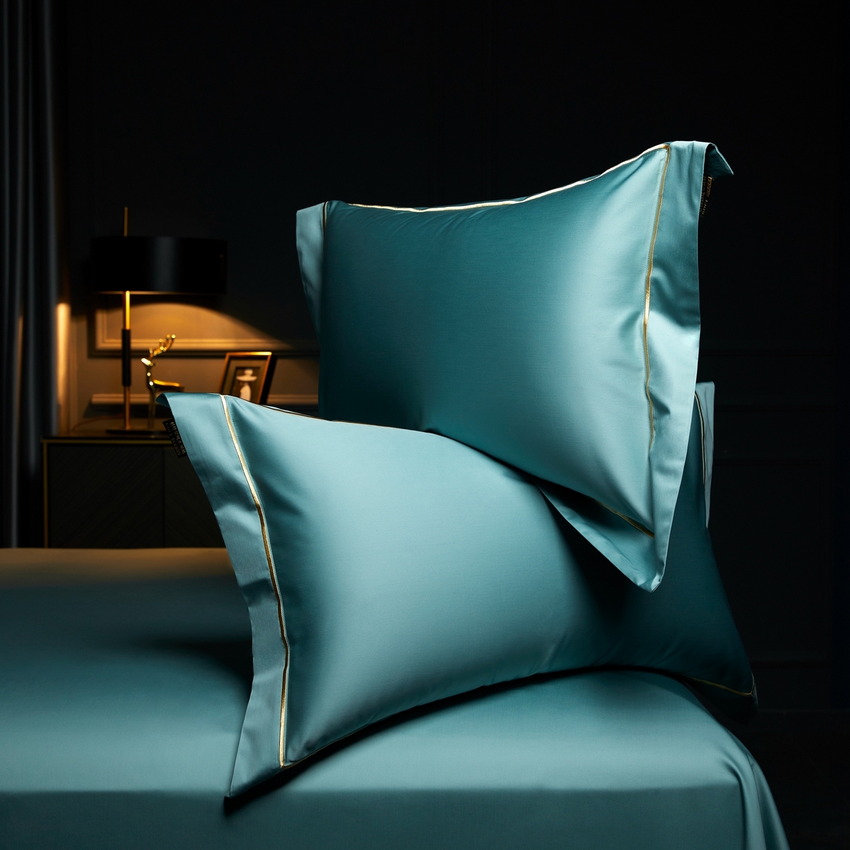 91家纺网 家纺一手货源 找家纺 米多多 2025新款CR天雪工艺100支长绒棉纯棉刺绣宽边四件套 薄荷绿