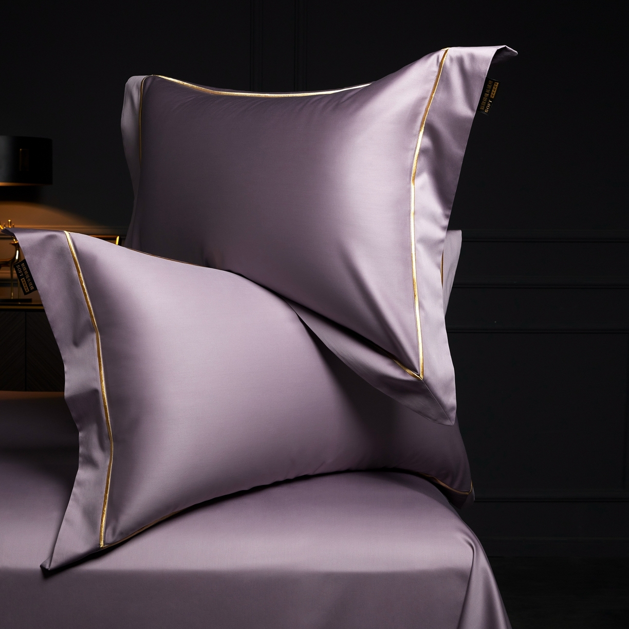 91家纺网 家纺一手货源 找家纺 米多多 2025新款CR天雪工艺100支长绒棉纯棉刺绣宽边四件套 灵境紫