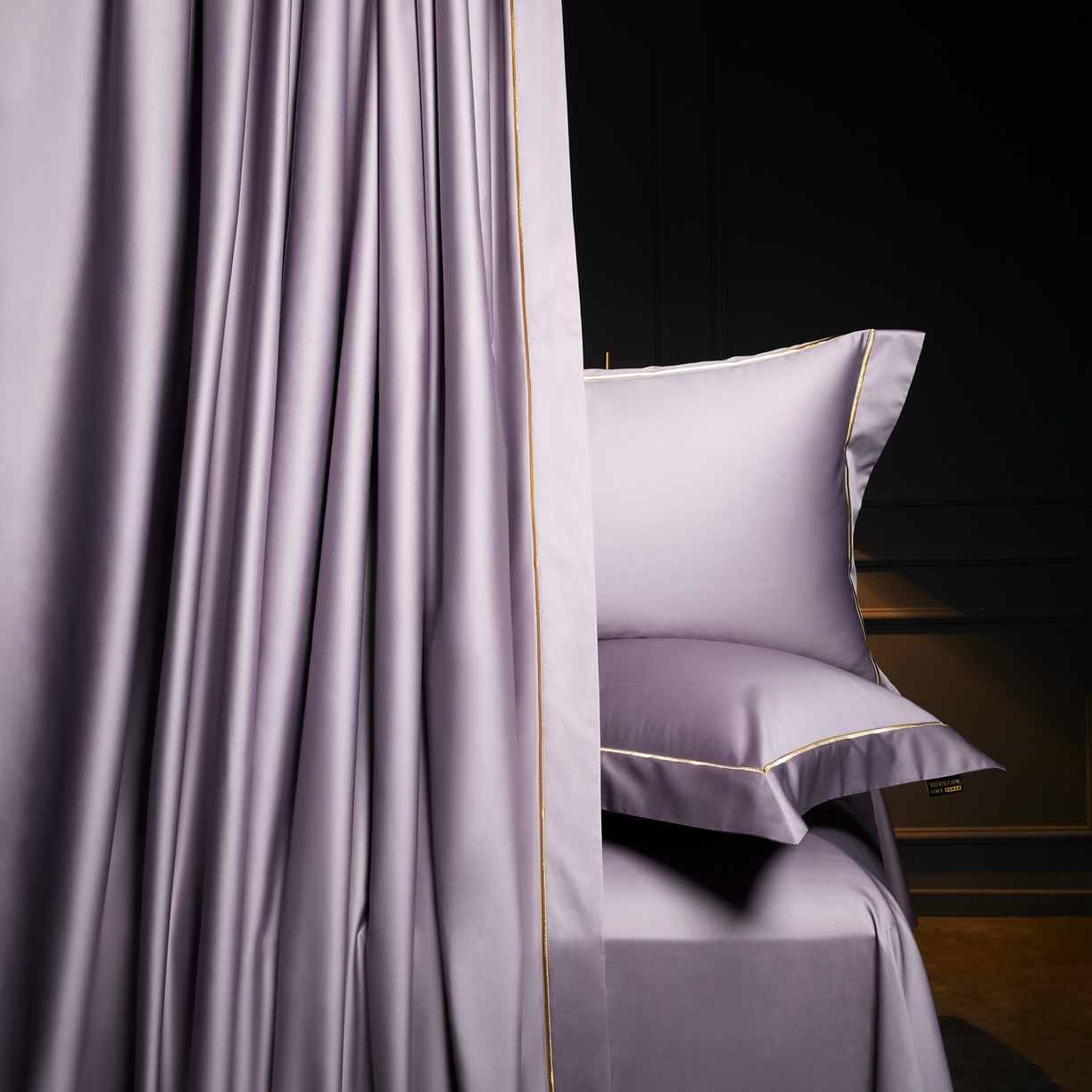 91家纺网 家纺一手货源 找家纺 米多多 2025新款CR天雪工艺100支长绒棉纯棉刺绣宽边四件套 灵境紫