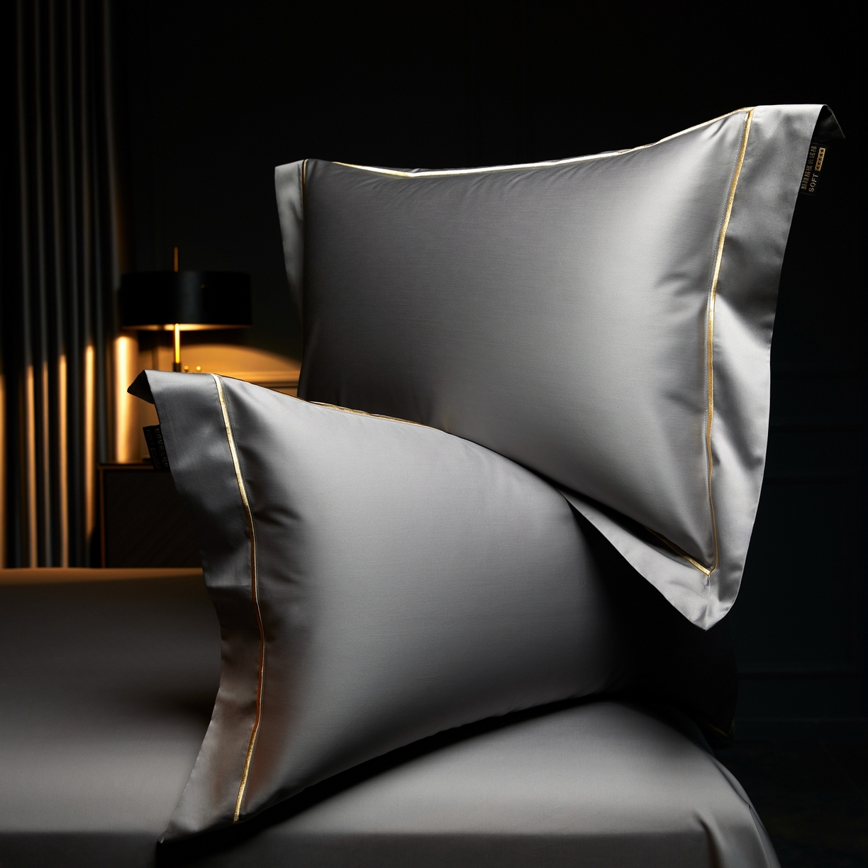 91家纺网 家纺一手货源 找家纺 米多多 2025新款CR天雪工艺100支长绒棉纯棉刺绣宽边四件套 雅士灰