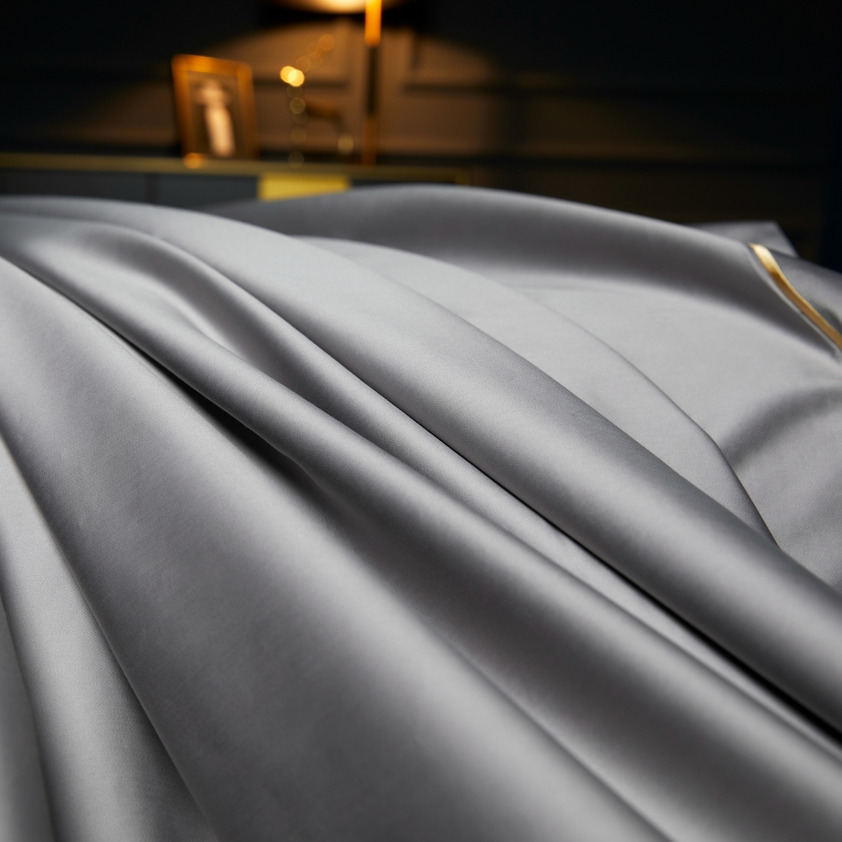 91家纺网 家纺一手货源 找家纺 米多多 2025新款CR天雪工艺100支长绒棉纯棉刺绣宽边四件套 雅士灰