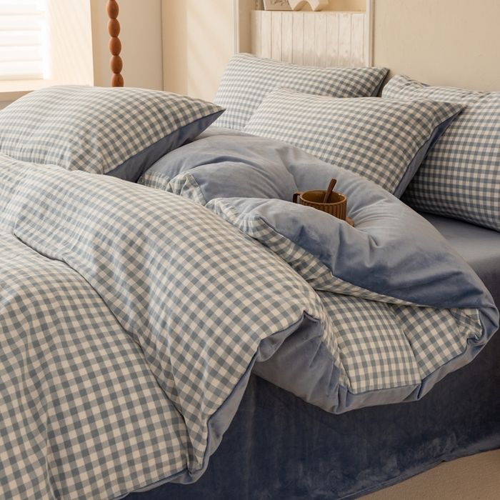 91家纺网 家纺一手货源 找家纺 （总）雯雨家纺 全棉纯棉加牛奶绒宝宝绒一面棉一面绒四件套