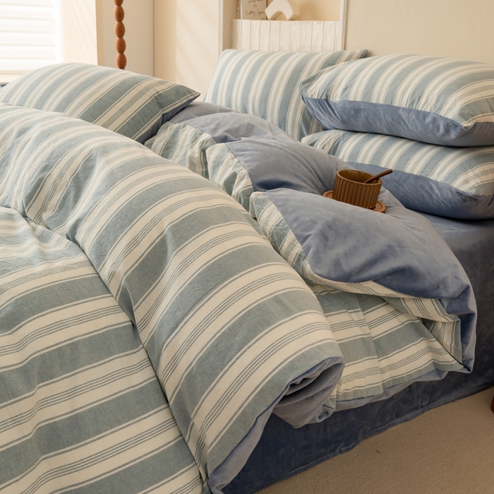 91家纺网 家纺一手货源 找家纺 （总）雯雨家纺 全棉纯棉加牛奶绒宝宝绒一面棉一面绒四件套