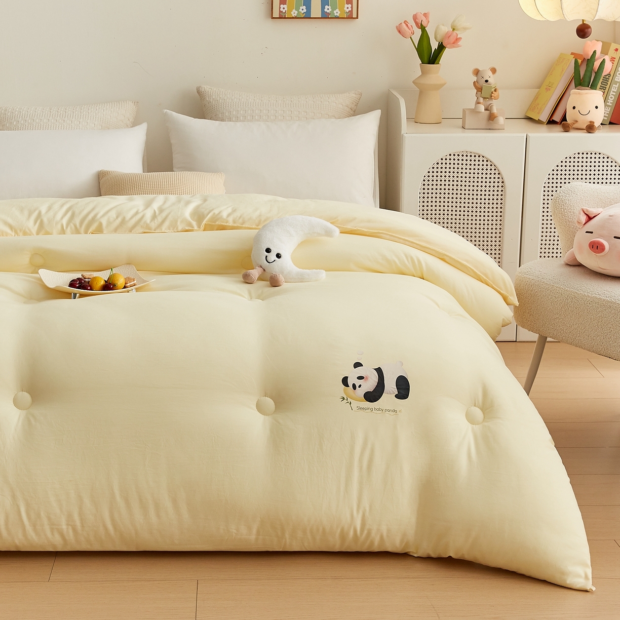 （总）品乐家纺 2025新款A类云朵棉熊猫宝贝冬被被子被芯