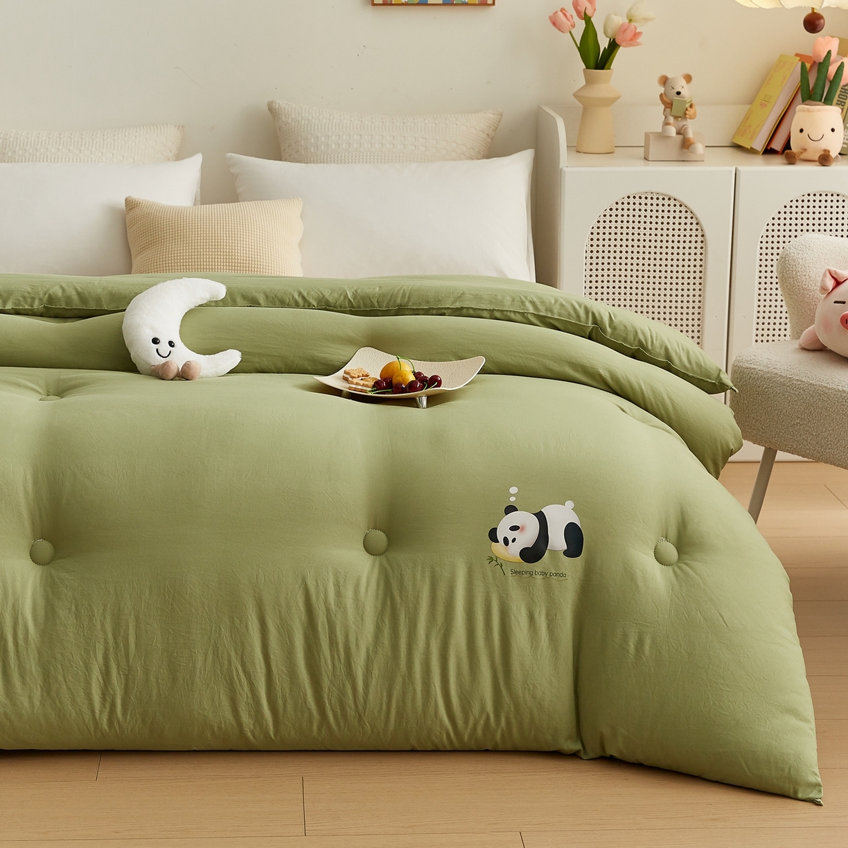 91家纺网 家纺一手货源 找家纺 （总）品乐家纺 2025新款A类云朵棉熊猫宝贝冬被被子被芯