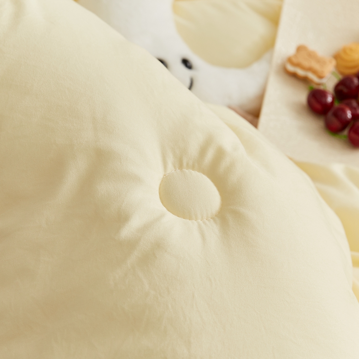 91家纺网 家纺一手货源 找家纺 品乐家纺 2025新款A类云朵棉熊猫宝贝冬被被子被芯 熊猫宝贝-奶油黄