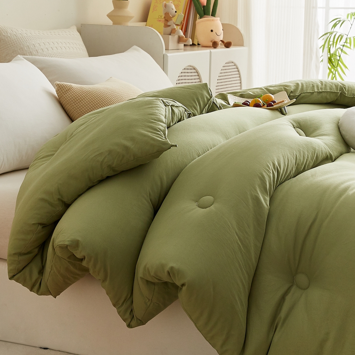 91家纺网 家纺一手货源 找家纺 品乐家纺 2025新款A类云朵棉熊猫宝贝冬被被子被芯 熊猫宝贝-庆绿