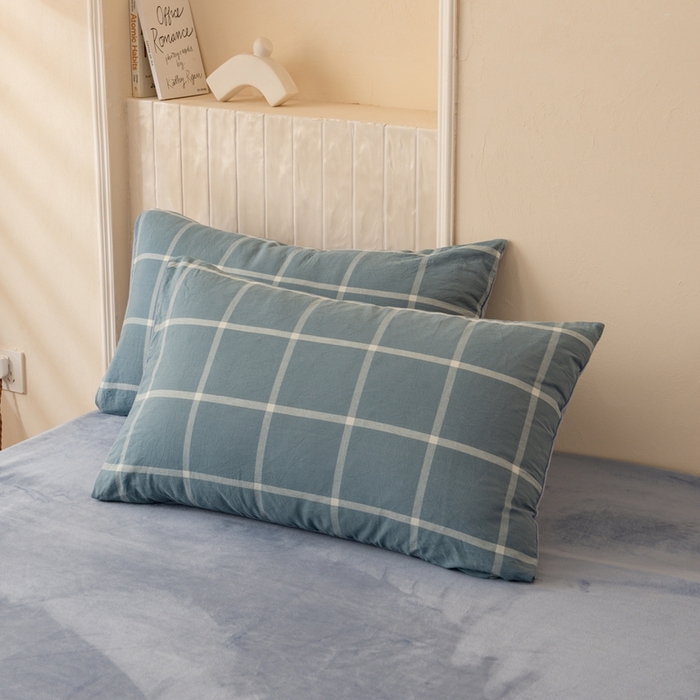 91家纺网 家纺一手货源 找家纺 雯雨家纺 全棉纯棉加牛奶绒宝宝绒一面棉一面绒四件套 棉绒-海蓝格