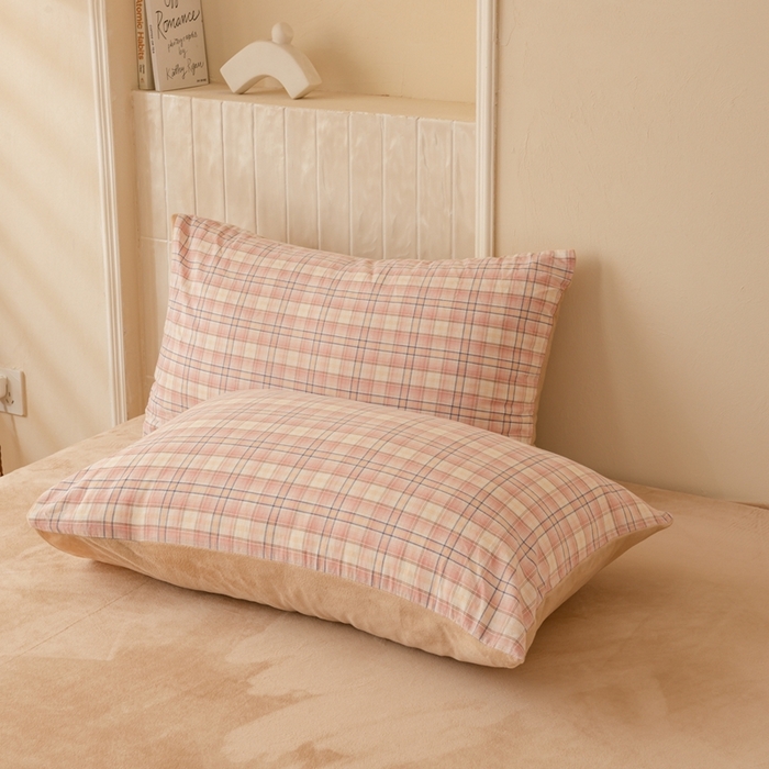 91家纺网 家纺一手货源 找家纺 雯雨家纺 全棉纯棉加牛奶绒宝宝绒一面棉一面绒四件套 棉绒-凯利咖