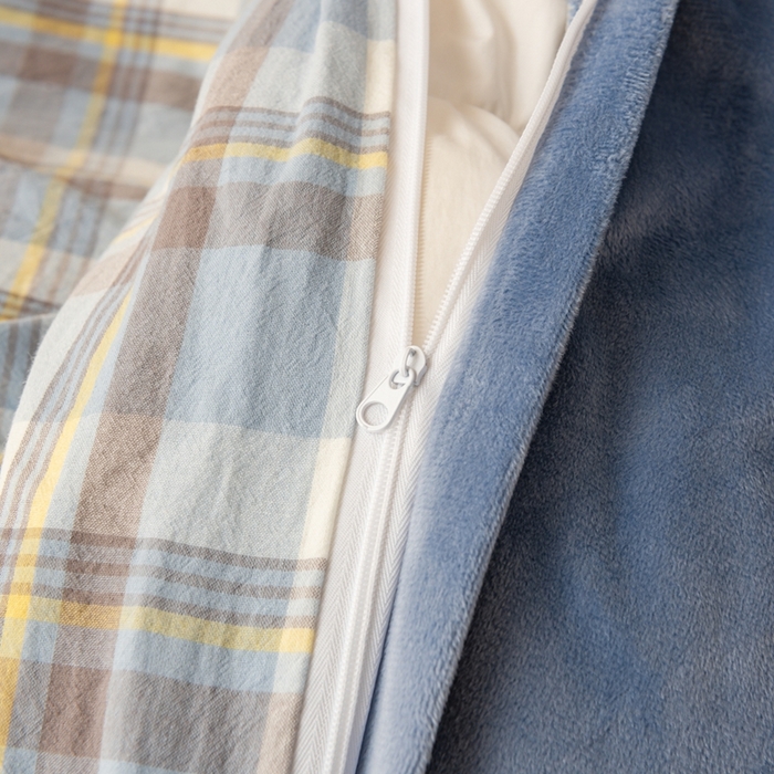 91家纺网 家纺一手货源 找家纺 雯雨家纺 全棉纯棉加牛奶绒宝宝绒一面棉一面绒四件套 棉绒-莫尼兰