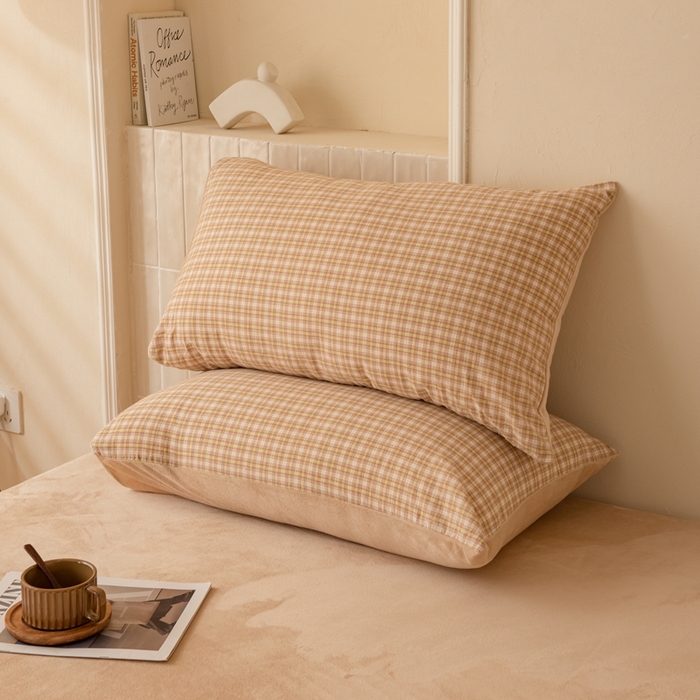 91家纺网 家纺一手货源 找家纺 雯雨家纺 全棉纯棉加牛奶绒宝宝绒一面棉一面绒四件套 棉绒-西蒙咖