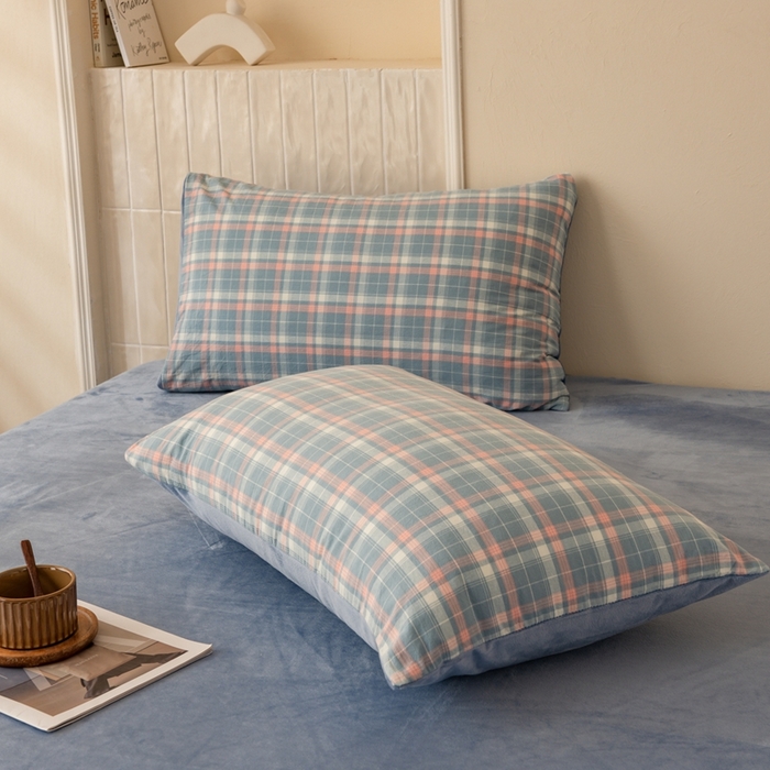 91家纺网 家纺一手货源 找家纺 雯雨家纺 全棉纯棉加牛奶绒宝宝绒一面棉一面绒四件套 棉绒-印象兰