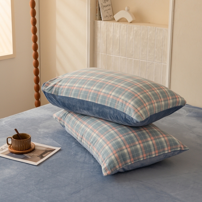 91家纺网 家纺一手货源 找家纺 雯雨家纺 全棉纯棉加牛奶绒宝宝绒一面棉一面绒四件套 棉绒-印象兰