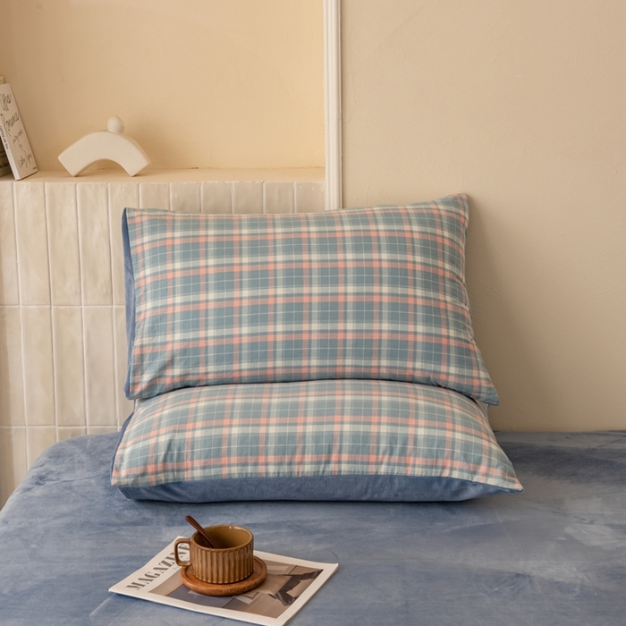 91家纺网 家纺一手货源 找家纺 雯雨家纺 全棉纯棉加牛奶绒宝宝绒一面棉一面绒四件套 棉绒-印象兰