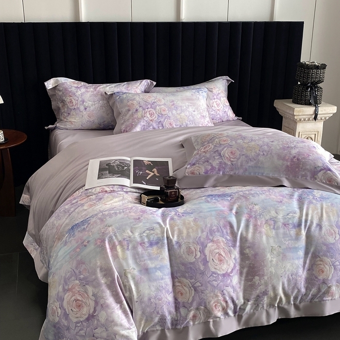 91家纺网 家纺一手货源 找家纺 （总）南泉坊 2025新款长绒棉纯棉丝光工艺数码印花四件套