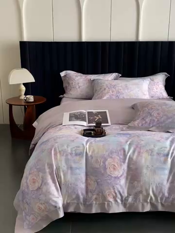 91家纺网 家纺一手货源 找家纺 （总）南泉坊 2025新款长绒棉纯棉丝光工艺数码印花四件套