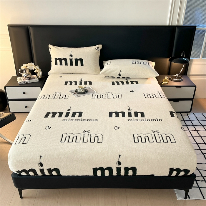 91家纺网 家纺一手货源 找家纺 （总）源舍家纺 2025新款阳离子min系列舒棉绒提花床笠