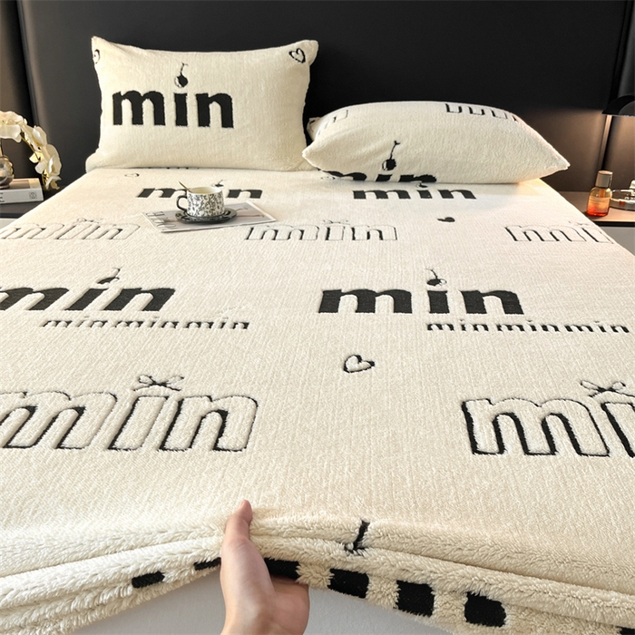 91家纺网 家纺一手货源 找家纺 （总）源舍家纺 2025新款阳离子min系列舒棉绒提花床笠