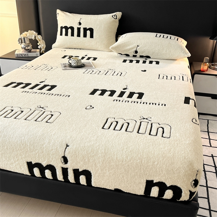 91家纺网 家纺一手货源 找家纺 （总）源舍家纺 2025新款阳离子min系列舒棉绒提花床笠