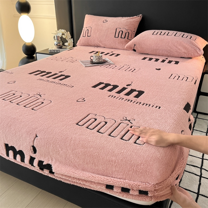 91家纺网 家纺一手货源 找家纺 （总）源舍家纺 2025新款阳离子min系列舒棉绒提花床笠