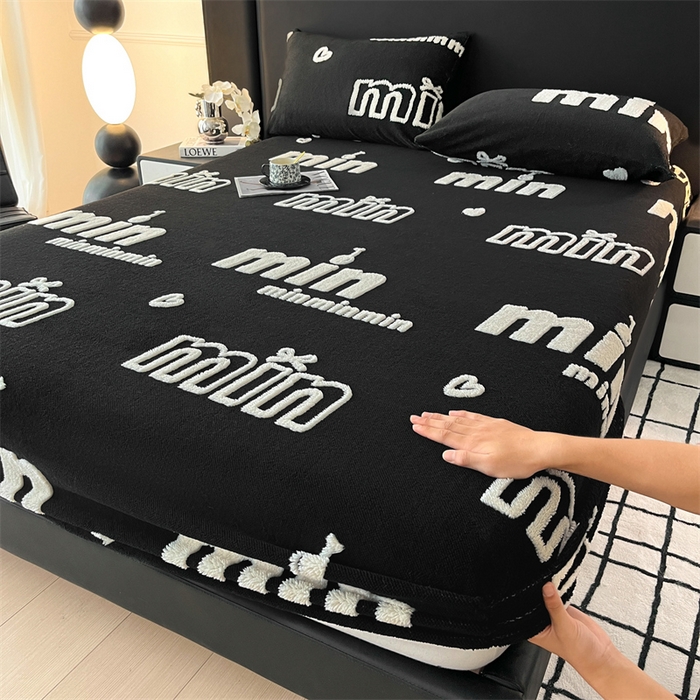 91家纺网 家纺一手货源 找家纺 （总）源舍家纺 2025新款阳离子min系列舒棉绒提花床笠