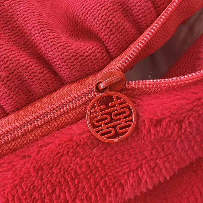 91家纺网 家纺一手货源 找家纺 （总）恋尚羽家纺 2025新款公主绒全消光牛奶绒高克重加厚绣花婚庆款四件套-花好月圆