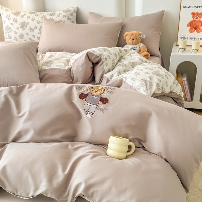 91家纺网 家纺一手货源 找家纺 （总）泰迪爱兰Teddy ISLAND 2025新款40支全棉印花刺绣四件套