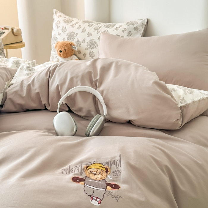 91家纺网 家纺一手货源 找家纺 （总）泰迪爱兰Teddy ISLAND 2025新款40支全棉印花刺绣四件套