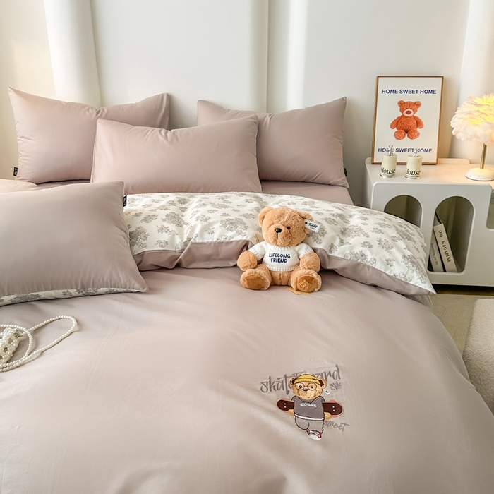 91家纺网 家纺一手货源 找家纺 （总）泰迪爱兰Teddy ISLAND 2025新款40支全棉印花刺绣四件套