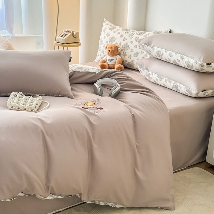 91家纺网 家纺一手货源 找家纺 （总）泰迪爱兰Teddy ISLAND 2025新款40支全棉印花刺绣四件套