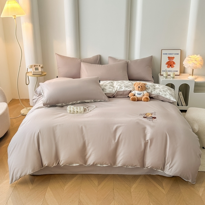 91家纺网 家纺一手货源 找家纺 （总）泰迪爱兰Teddy ISLAND 2025新款40支全棉印花刺绣四件套