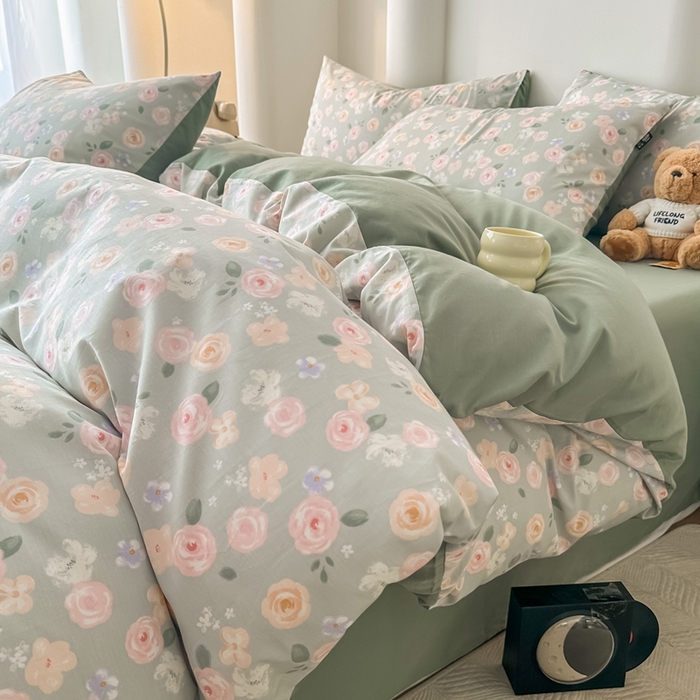 泰迪爱兰Teddy ISLAND 2025新款40支全棉印花刺绣四件套 烟雨花间