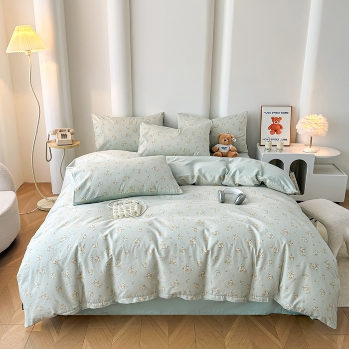 91家纺网 家纺一手货源 找家纺 泰迪爱兰Teddy ISLAND 2025新款40支全棉印花刺绣四件套 印记时光