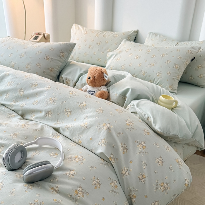 91家纺网 家纺一手货源 找家纺 泰迪爱兰Teddy ISLAND 2025新款40支全棉印花刺绣四件套 印记时光