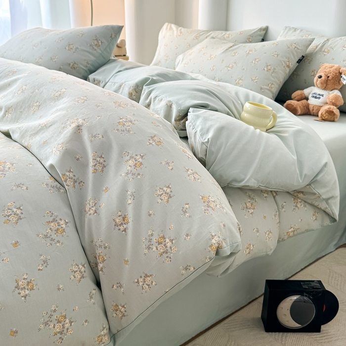 91家纺网 家纺一手货源 找家纺 泰迪爱兰Teddy ISLAND 2025新款40支全棉印花刺绣四件套 印记时光