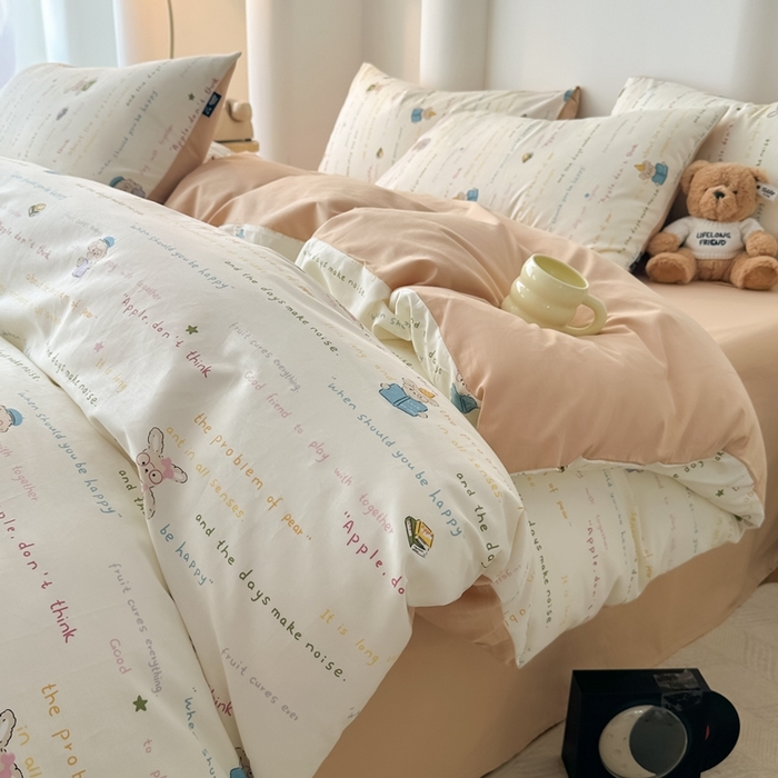 泰迪爱兰Teddy ISLAND 2025新款40支全棉印花刺绣四件套 童年诗篇