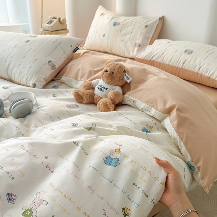 91家纺网 家纺一手货源 找家纺 泰迪爱兰Teddy ISLAND 2025新款40支全棉印花刺绣四件套 童年诗篇