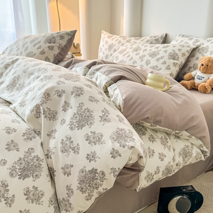 91家纺网 家纺一手货源 找家纺 泰迪爱兰Teddy ISLAND 2025新款40支全棉印花刺绣四件套 迪莉娅