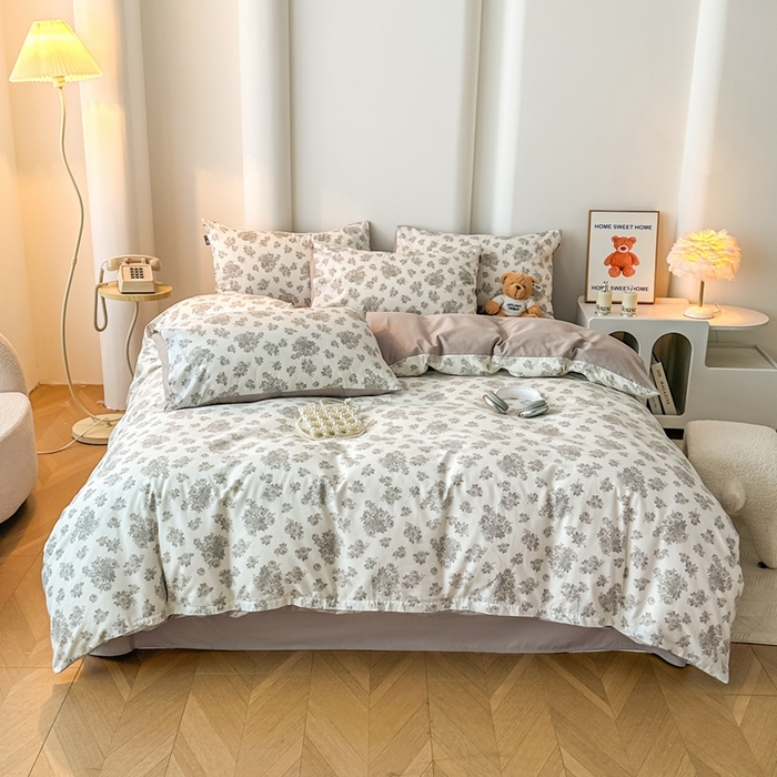 91家纺网 家纺一手货源 找家纺 泰迪爱兰Teddy ISLAND 2025新款40支全棉印花刺绣四件套 迪莉娅