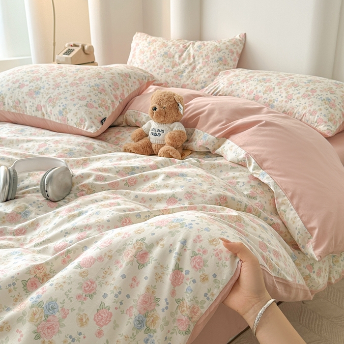 91家纺网 家纺一手货源 找家纺 泰迪爱兰Teddy ISLAND 2025新款40支全棉印花刺绣四件套 素然-米