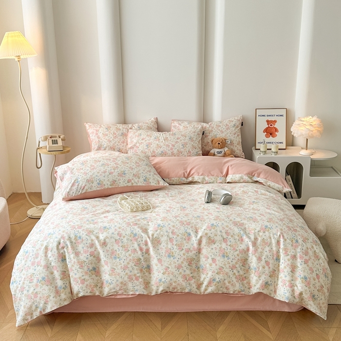 91家纺网 家纺一手货源 找家纺 泰迪爱兰Teddy ISLAND 2025新款40支全棉印花刺绣四件套 素然-米