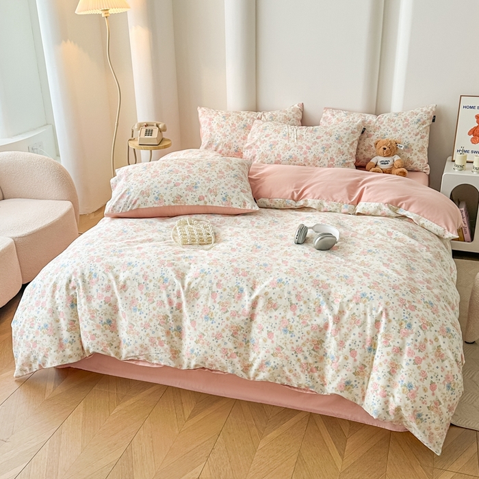 91家纺网 家纺一手货源 找家纺 泰迪爱兰Teddy ISLAND 2025新款40支全棉印花刺绣四件套 素然-米