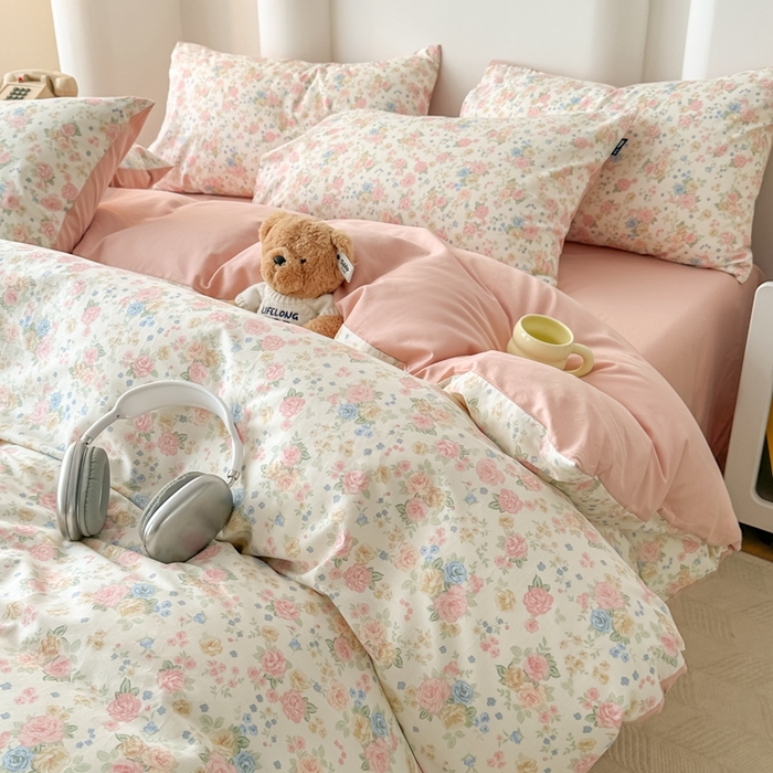 91家纺网 家纺一手货源 找家纺 泰迪爱兰Teddy ISLAND 2025新款40支全棉印花刺绣四件套 素然-米