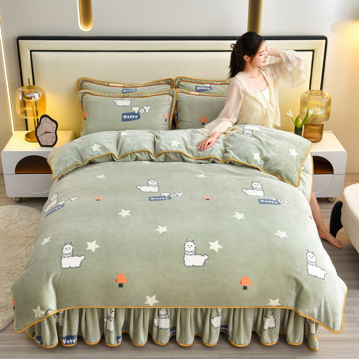 91家纺网 家纺一手货源 找家纺 （总）橘姿家纺 2025新款9-10斤牛奶绒四件套金貂绒四件套